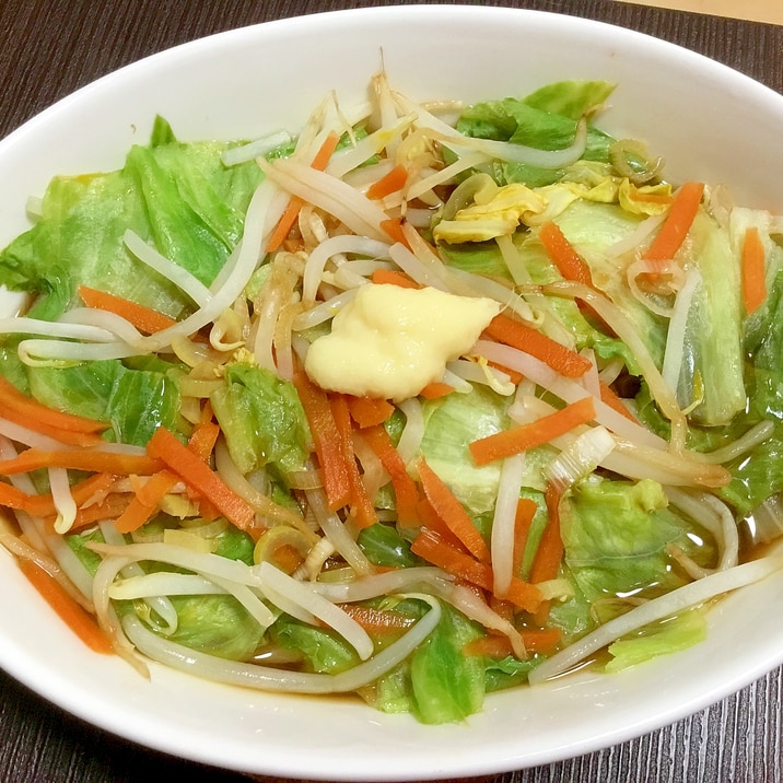 電子レンジでレタスともやしの温野菜サラダ レシピ 作り方 By まゆぱとら 楽天レシピ